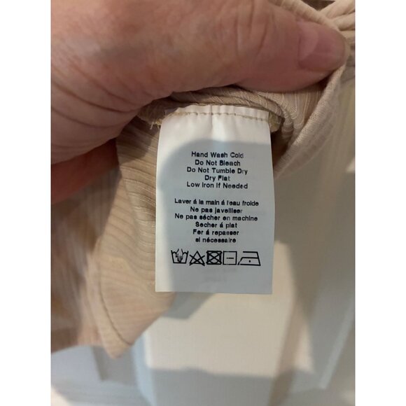 Lush Taupe Ribbed Long Sleeve Square Neck Crop Top XS - Picture 4 of 5